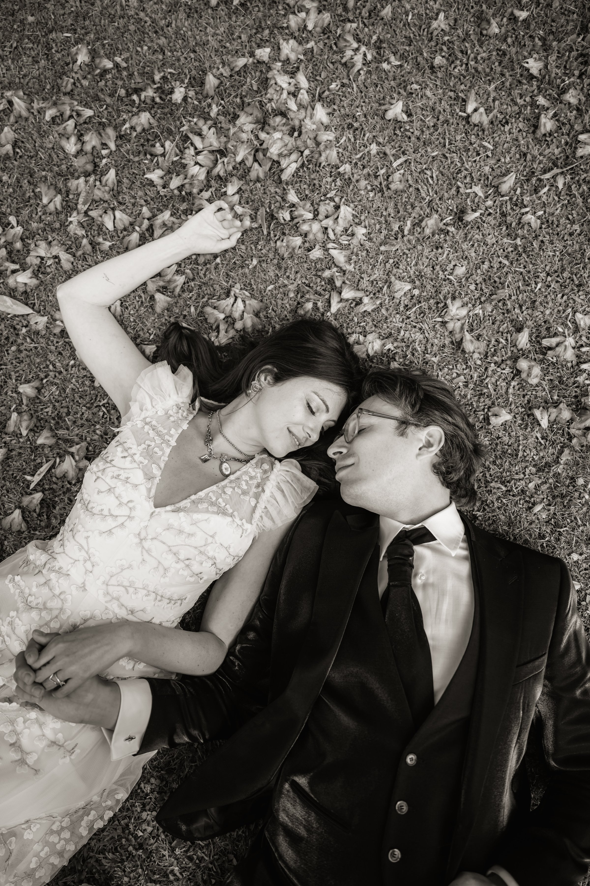 Black and white wedding photograph by Aly Zamora