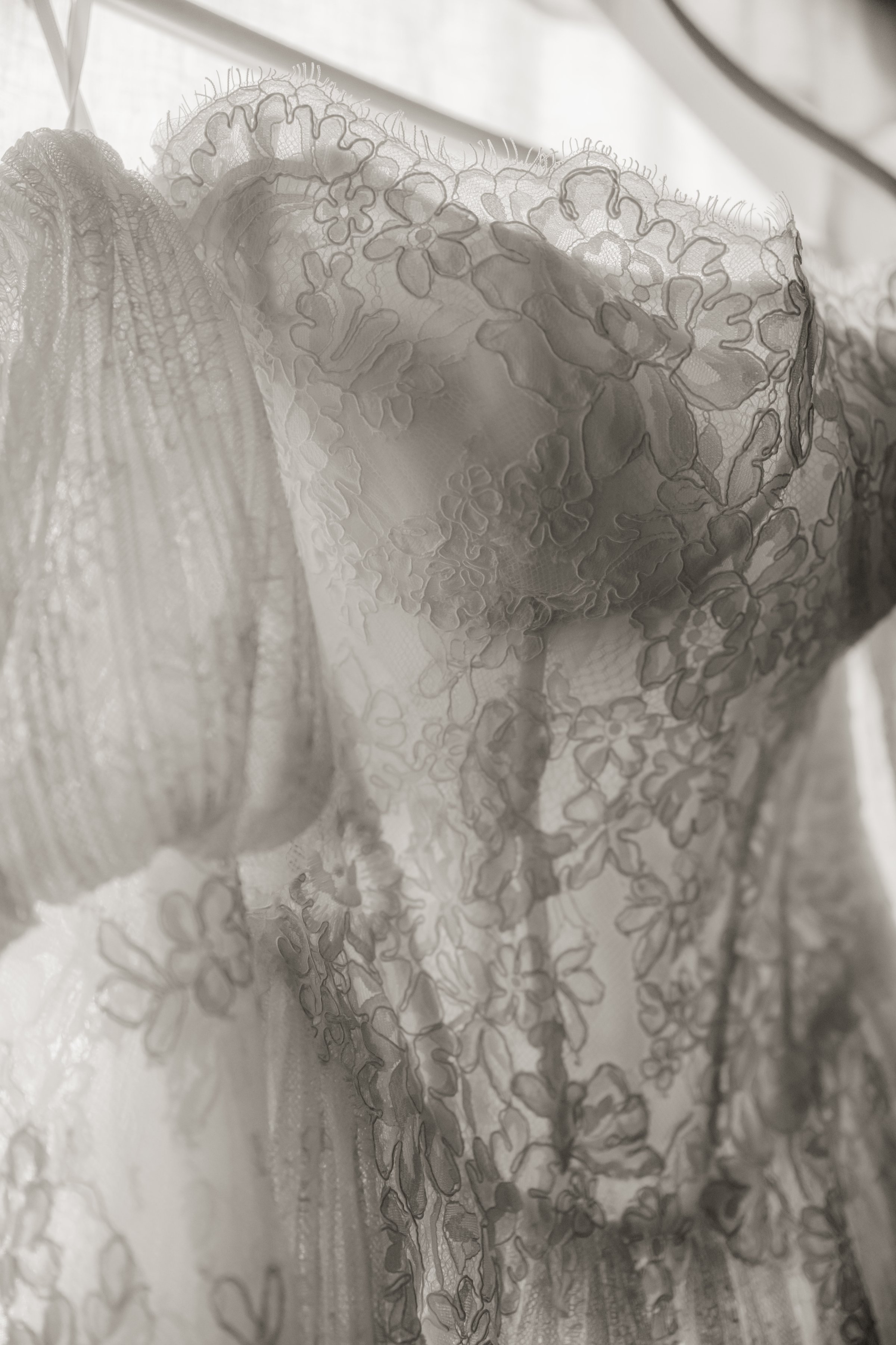 Black and white wedding photograph by Aly Zamora