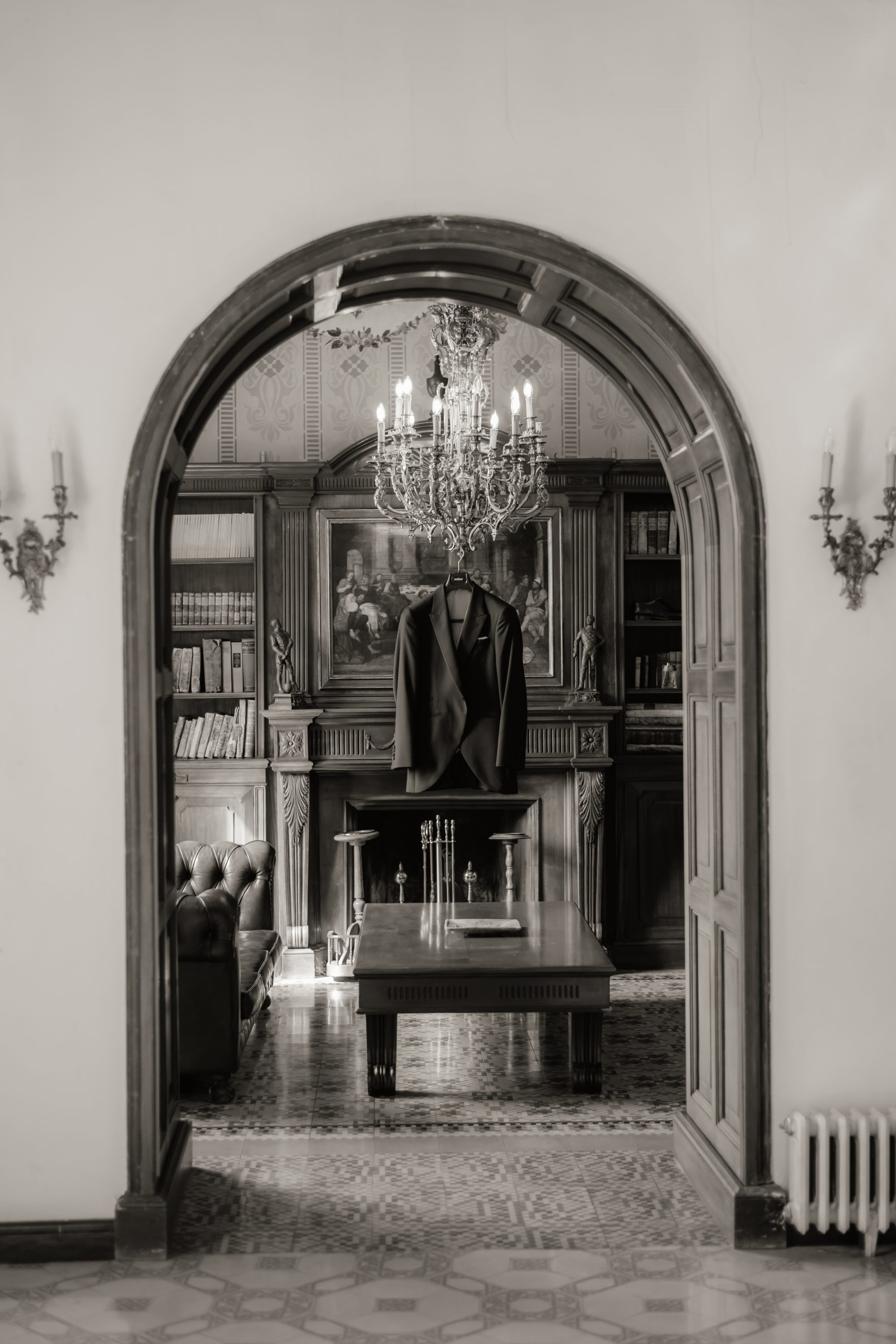 Black and white wedding photograph by Aly Zamora
